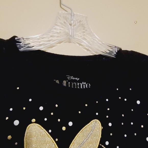 Disney | Girl's Black Polka Dot and Glitter Minnie Mouse Sweatshirt (Size XL) - Picture 3 of 12